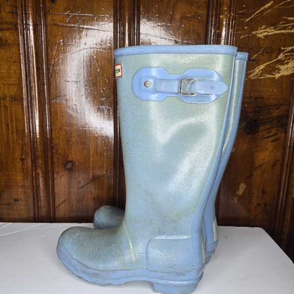 Hunter Other - Opalescent PEARL MINT BLUE SPARKLY SIZE 3 GIRLS HUNTER BOOTS
